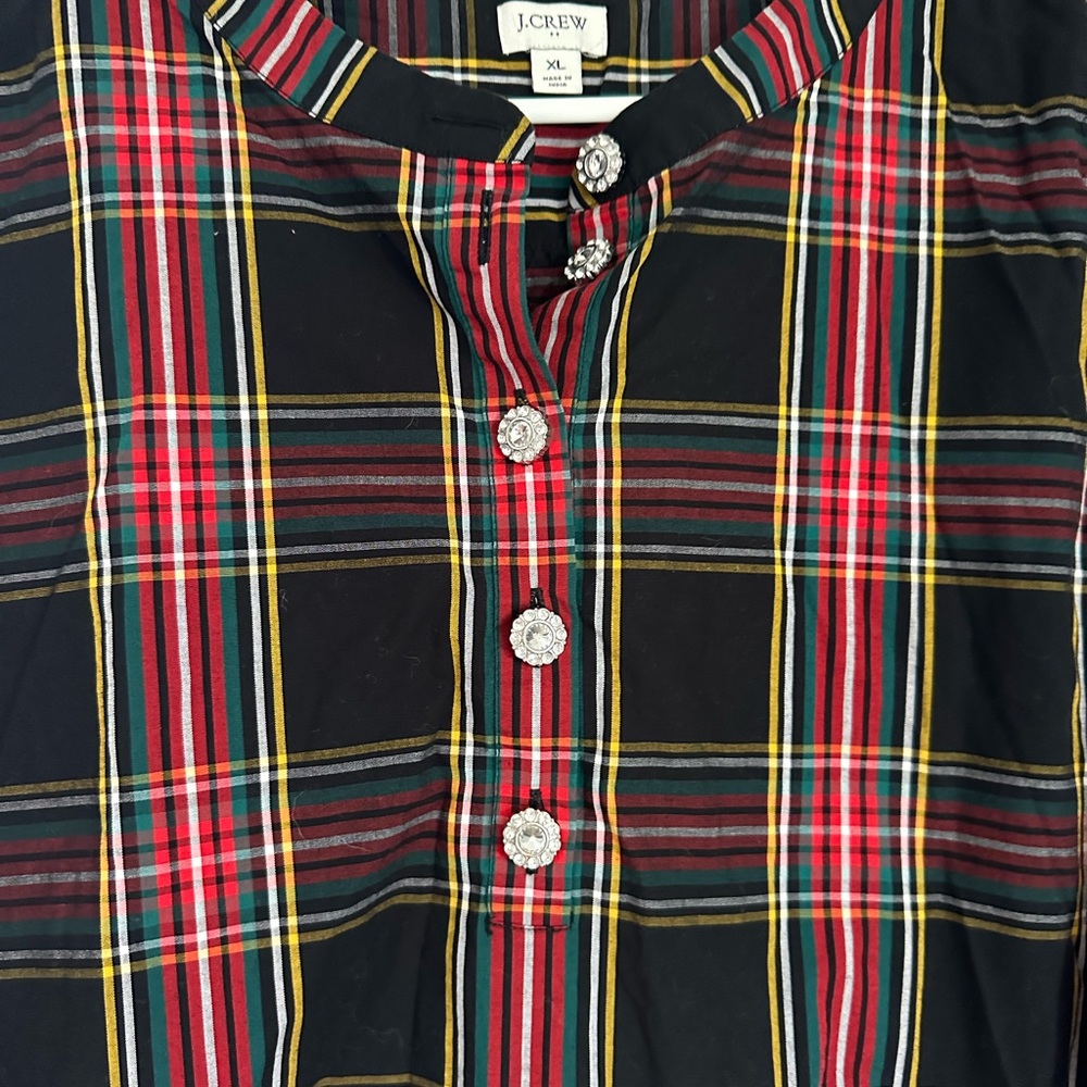 J Crew XL women’s plaid blouse - Picture 3 of 6